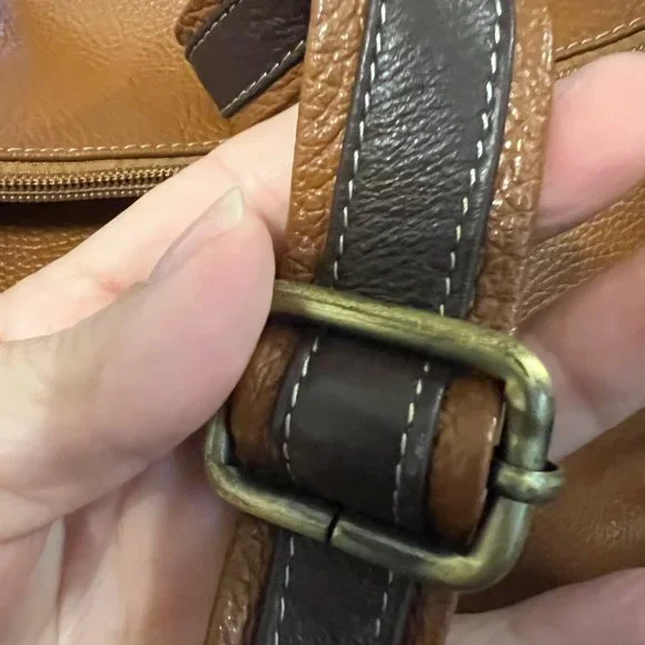 Vera Pelle Avorio-Large Leather Italian Leather Purse-Shoulder Bag-Tan/Brown - Picture 6 of 6